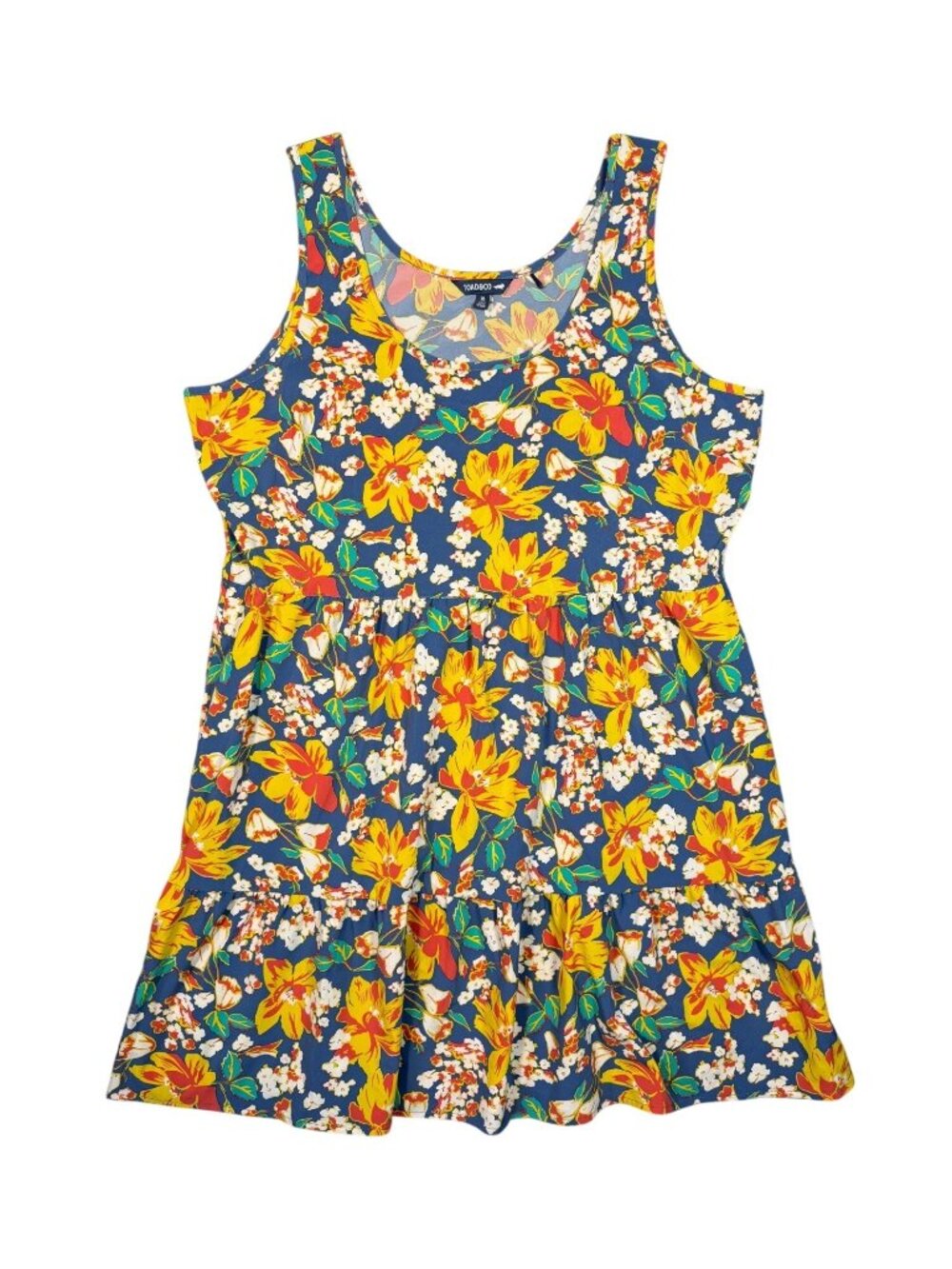 Toad & Co Sunkissed Sunsana Tiered Dress Blue Tulip Print Size XL